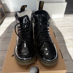 Dr. Martens Patent Leather Black Lace-Up Boots
